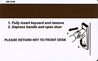 Hotel Keycard Hilton Kuching Malaysia Back