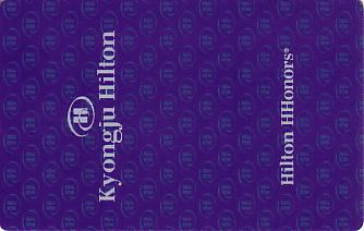 Hotel Keycard Hilton Kyongju Korea Front
