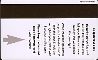 Hotel Keycard Hilton Luxor Egypt Back