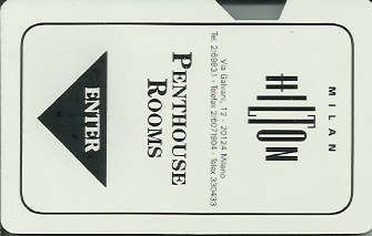 Hotel Keycard Hilton Milan Italy Front