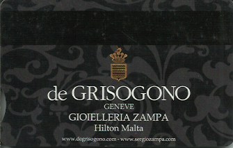 Hotel Keycard Hilton  Malta Back
