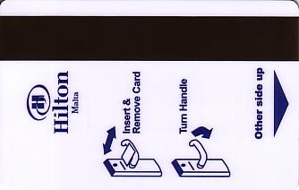 Hotel Keycard Hilton  Malta Back