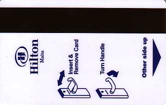 Hotel Keycard Hilton  Malta Back
