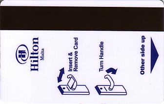Hotel Keycard Hilton  Malta Back