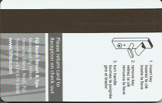 Hotel Keycard Hilton Nadi Fiji Back