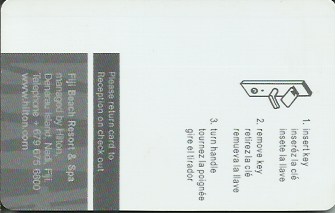 Hotel Keycard Hilton Nadi Fiji Back
