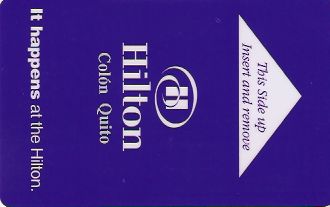 Hotel Keycard Hilton Quito Ecuador Front