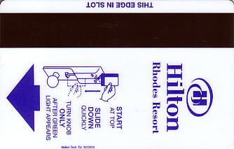 Hotel Keycard Hilton Rhodes Greece Back