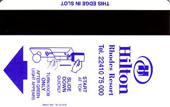 Hotel Keycard Hilton Rhodes Greece Back