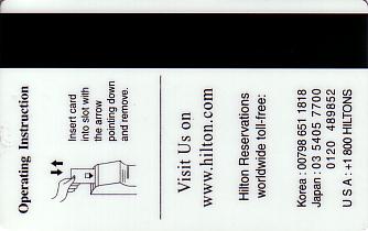 Hotel Keycard Hilton Seoul Korea Back