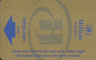 Hotel Keycard Hilton  Singapore Front