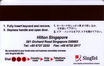 Hotel Keycard Hilton  Singapore Back