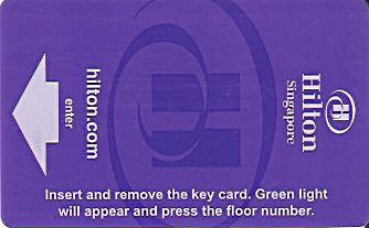 Hotel Keycard Hilton  Singapore Front