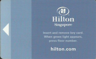 Hotel Keycard Hilton  Singapore Front