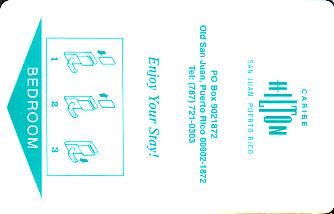 Hotel Keycard Hilton San Juan Puerto Rico Front