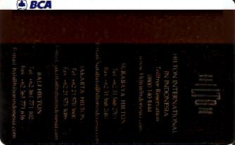 Hotel Keycard Hilton Surabaya Indonesia Back