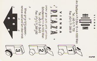 Hotel Keycard Hilton Vienna Austria Front