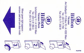 Hotel Keycard Hilton Vienna Austria Front
