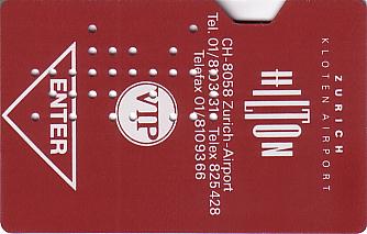Hotel Keycard Hilton Zurich Switzerland Front