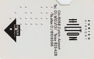 Hotel Keycard Hilton Zurich Switzerland Front