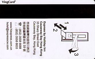Hotel Keycard Holiday Inn Express  Hong Kong Back