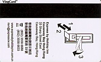 Hotel Keycard Holiday Inn Express  Hong Kong Back