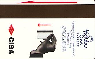 Hotel Keycard Holiday Inn Express Luzern Switzerland Back