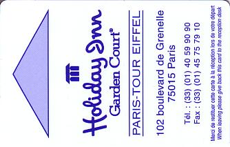 Hotel Keycard Holiday Inn Garden Court Paris France Front