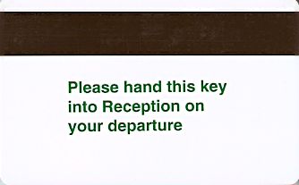 Hotel Keycard Holiday Inn Generic Back