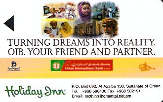 Hotel Keycard Holiday Inn Al Azaiba Oman Front