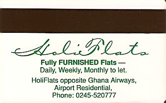 Hotel Keycard Holiday Inn Accra Ghana Back