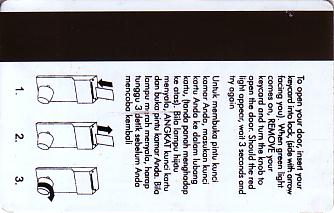 Hotel Keycard Holiday Inn Bandung Indonesia Back