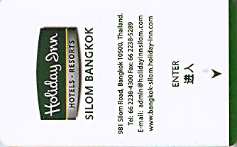 Hotel Keycard Holiday Inn Bangkok Thailand Front
