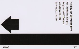 Hotel Keycard Holiday Inn Bangkok Thailand Back