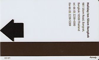 Hotel Keycard Holiday Inn Bangkok Thailand Back