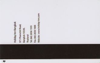 Hotel Keycard Holiday Inn Bangkok Thailand Back