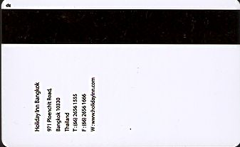 Hotel Keycard Holiday Inn Bangkok Thailand Back