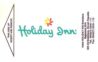 Hotel Keycard Holiday Inn Bratislava Slovakia Front