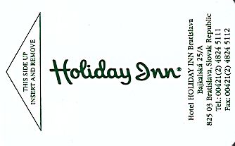 Hotel Keycard Holiday Inn Bratislava Slovakia Front