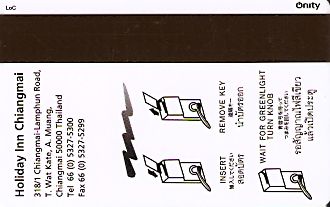 Hotel Keycard Holiday Inn Chiang Mai Thailand Back