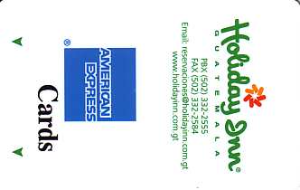 Hotel Keycard Holiday Inn  Guatemala Front