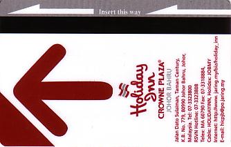 Hotel Keycard Holiday Inn Johor Bahru Malaysia Back