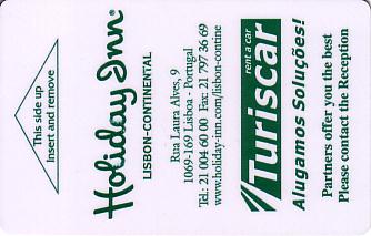 Hotel Keycard Holiday Inn Lisbon Portugal Front