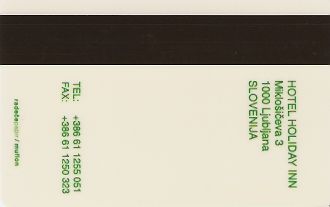 Hotel Keycard Holiday Inn Ljubljana Slovenia Back
