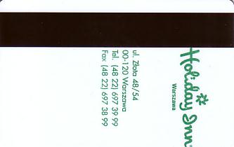 Hotel Keycard Holiday Inn Warsaw Poland Back