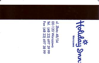 Hotel Keycard Holiday Inn Warsaw Poland Back
