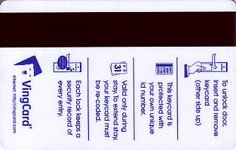 Hotel Keycard Howard Johnson Generic Back