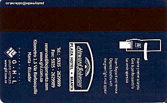 Hotel Keycard Howard Johnson Manta Ecuador Back