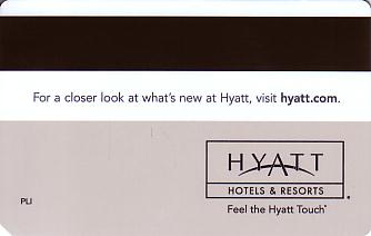 Hotel Keycard Hyatt Generic Back