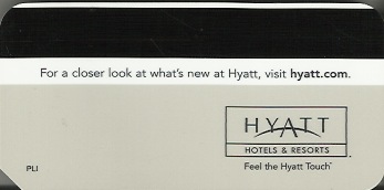 Hotel Keycard Hyatt Generic Back